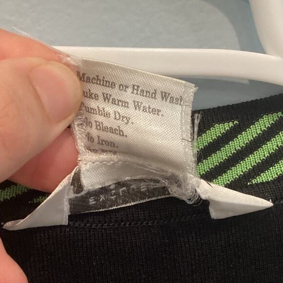 Misook Womens Open Cardigan Size Large Black Green Striped Work Career Office - Picture 6 of 10